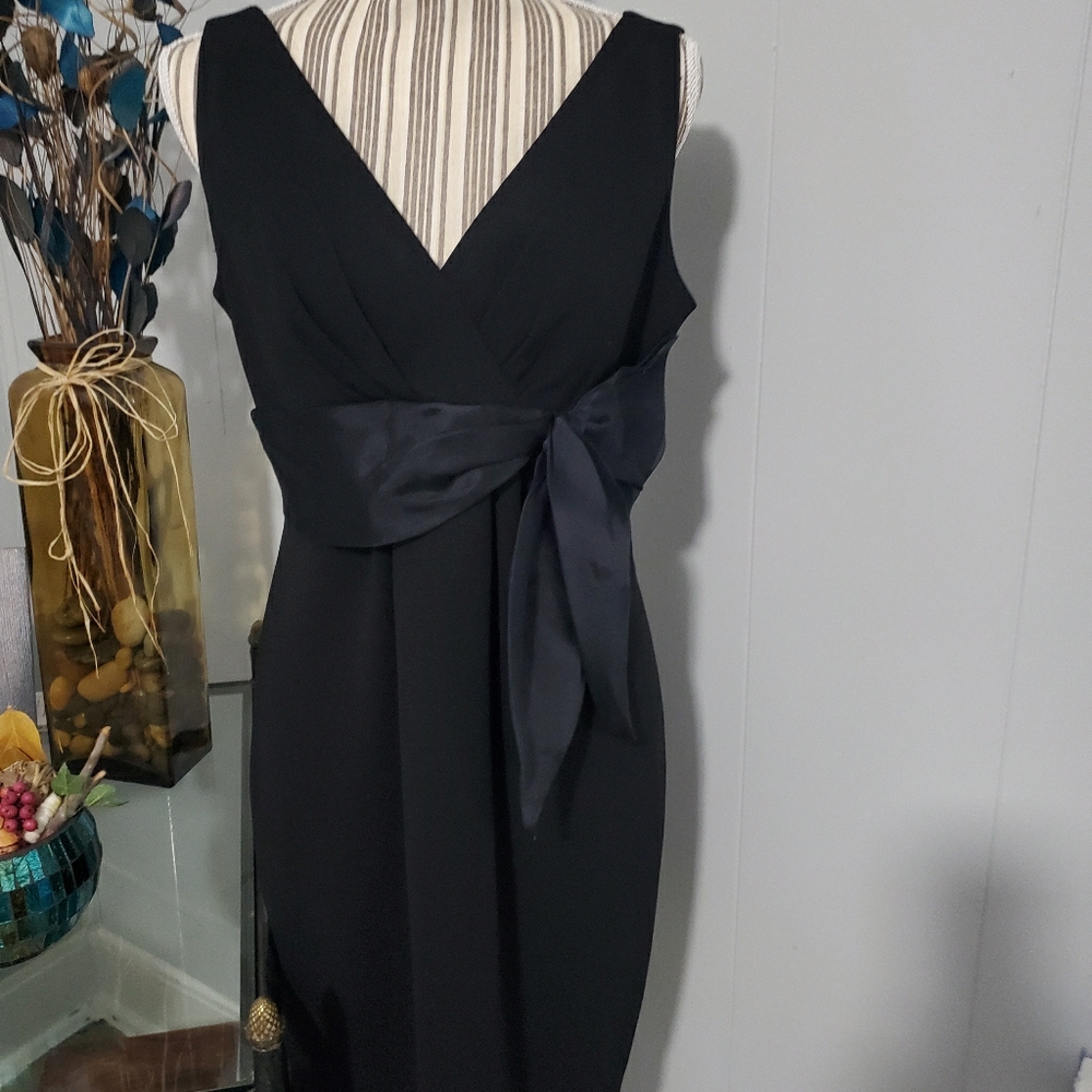 Classic V Neck Little Black Silk Cocktail …